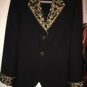Albert Nipon Black Cocktail Jacket Beaded
